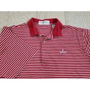The Snead Golf Club Polo Shirt Men's Medium Red White Stripe Cotton Mercerized